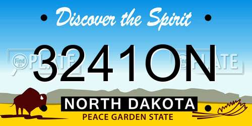 3241ON North Dakota License Plate