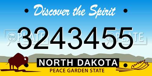 3243455 North Dakota License Plate