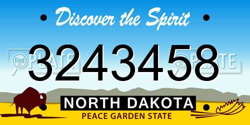 3243458 North Dakota License Plate