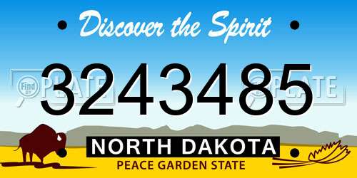 3243485 North Dakota License Plate