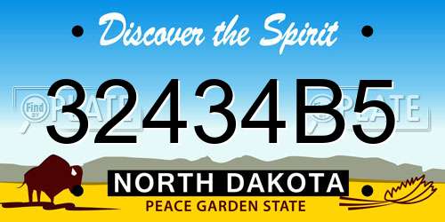 32434B5 North Dakota License Plate