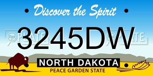3245DW North Dakota License Plate
