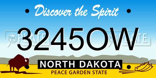 3245OW North Dakota License Plate