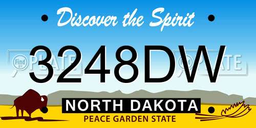 3248DW North Dakota License Plate