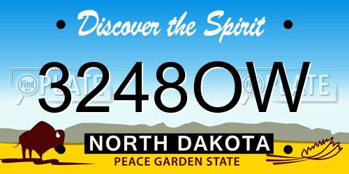 3248OW North Dakota License Plate