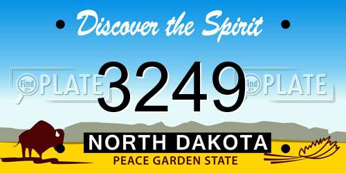 3249 North Dakota License Plate