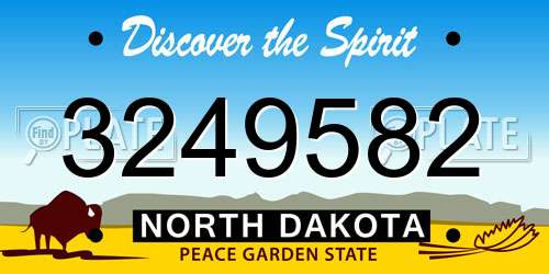 3249582 North Dakota License Plate