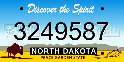 3249587 North Dakota License Plate