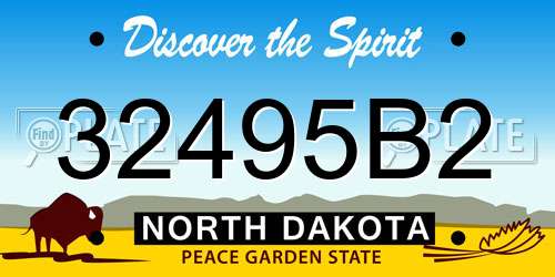 32495B2 North Dakota License Plate