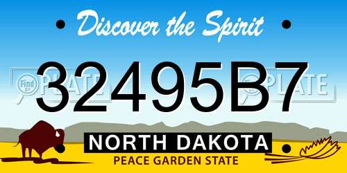 32495B7 North Dakota License Plate