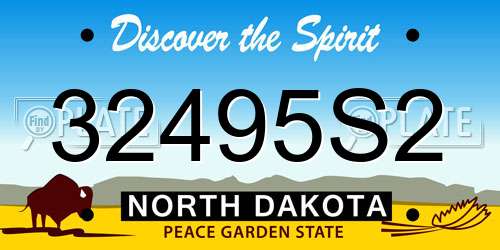 32495S2 North Dakota License Plate