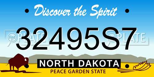 32495S7 North Dakota License Plate