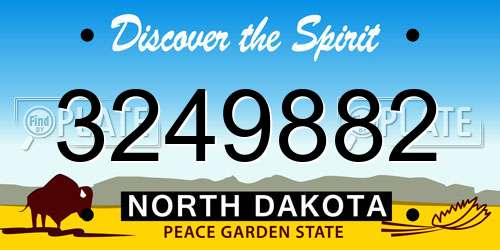 3249882 North Dakota License Plate