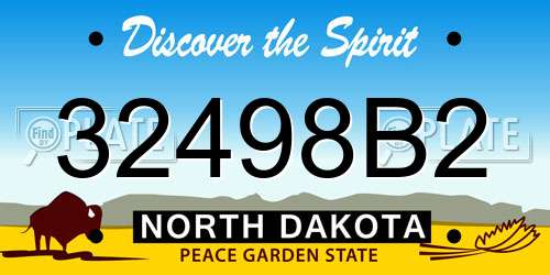 32498B2 North Dakota License Plate