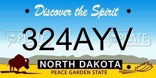 324AYV North Dakota License Plate