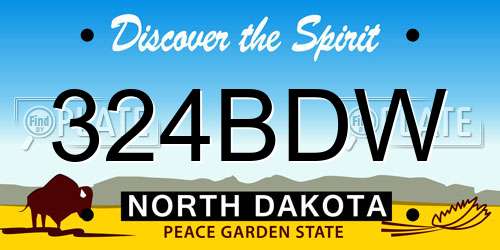 324BDW North Dakota License Plate