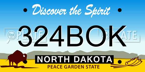 324BOK North Dakota License Plate