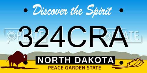 324CRA North Dakota License Plate