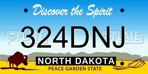 324DNJ North Dakota License Plate