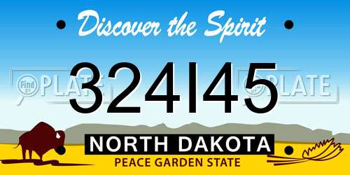 324I45 North Dakota License Plate