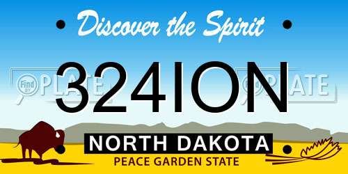 324ION North Dakota License Plate
