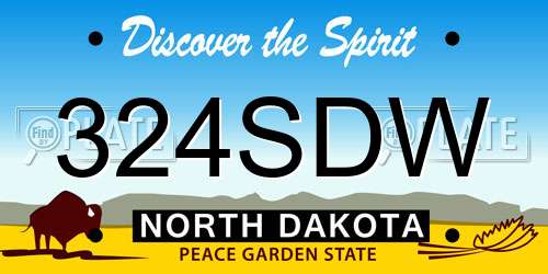 324SDW North Dakota License Plate