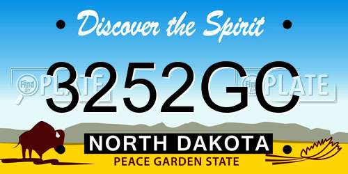 3252GC North Dakota License Plate