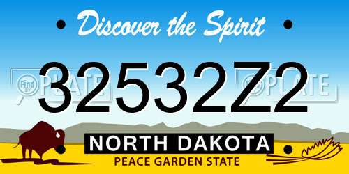 32532Z2 North Dakota License Plate