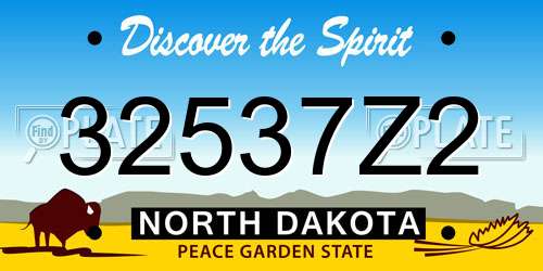 32537Z2 North Dakota License Plate