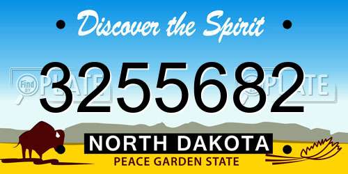 3255682 North Dakota License Plate