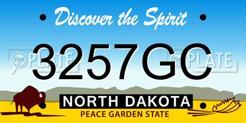 3257GC North Dakota License Plate