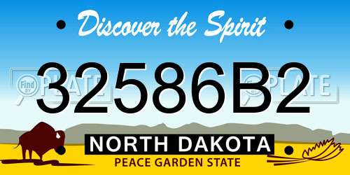32586B2 North Dakota License Plate