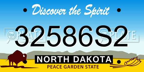 32586S2 North Dakota License Plate