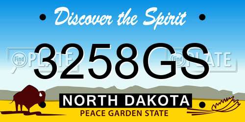 3258GS North Dakota License Plate