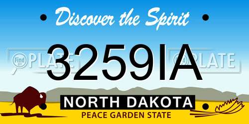 3259IA North Dakota License Plate