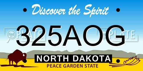 325AOG North Dakota License Plate