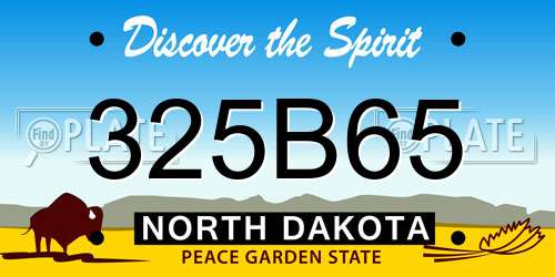 325B65 North Dakota License Plate