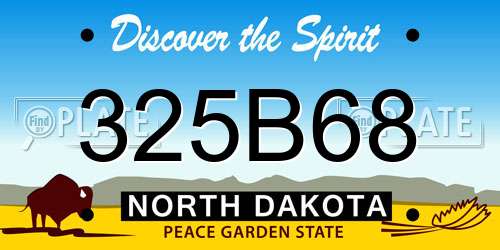 325B68 North Dakota License Plate
