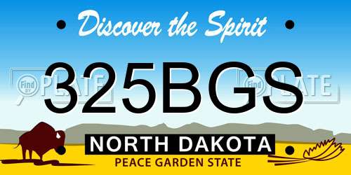 325BGS North Dakota License Plate