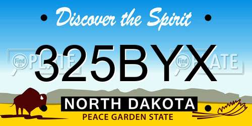 325BYX North Dakota License Plate