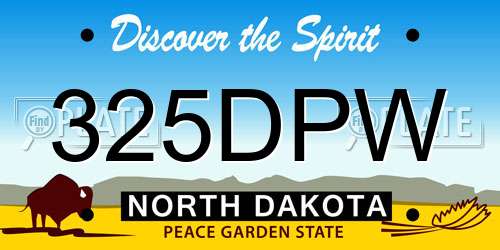 325DPW North Dakota License Plate