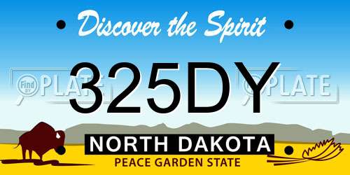 325DY North Dakota License Plate