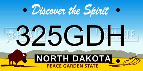 325GDH North Dakota License Plate