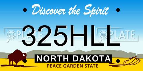 325HLL North Dakota License Plate