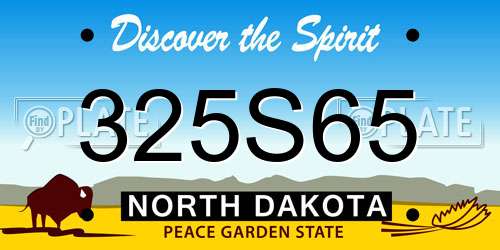 325S65 North Dakota License Plate