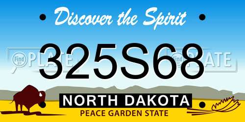 325S68 North Dakota License Plate