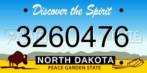 3260476 North Dakota License Plate