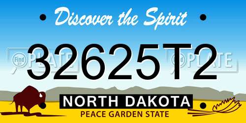 32625T2 North Dakota License Plate