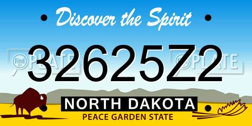32625Z2 North Dakota License Plate