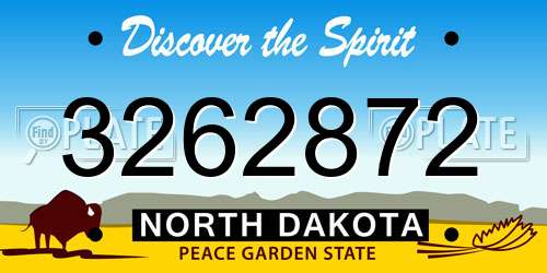 3262872 North Dakota License Plate